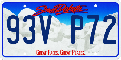 SD license plate 93VP72