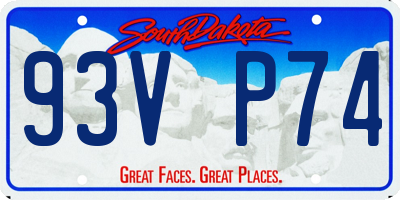 SD license plate 93VP74
