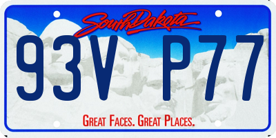 SD license plate 93VP77