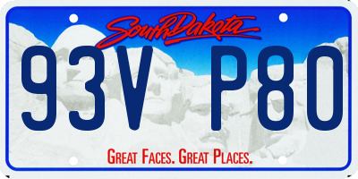 SD license plate 93VP80