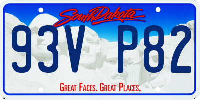 SD license plate 93VP82
