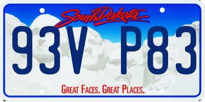 SD license plate 93VP83