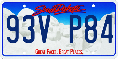 SD license plate 93VP84