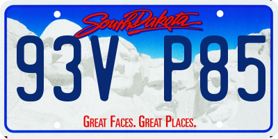 SD license plate 93VP85