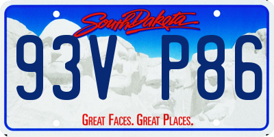 SD license plate 93VP86