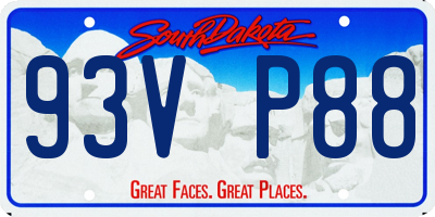 SD license plate 93VP88