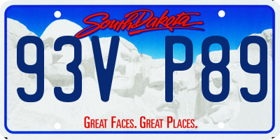 SD license plate 93VP89