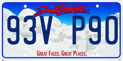 SD license plate 93VP90