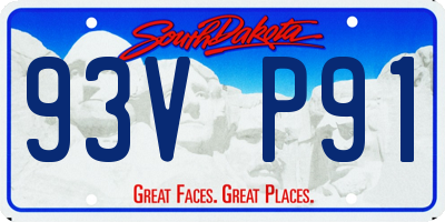 SD license plate 93VP91