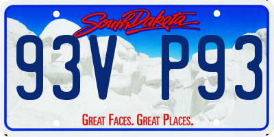 SD license plate 93VP93