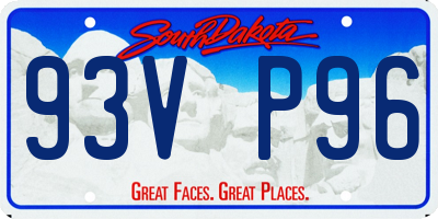 SD license plate 93VP96