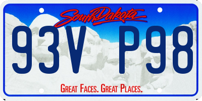 SD license plate 93VP98
