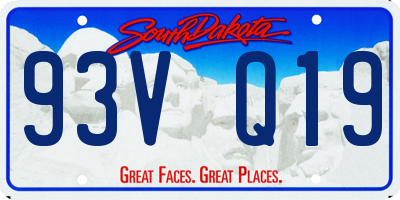 SD license plate 93VQ19
