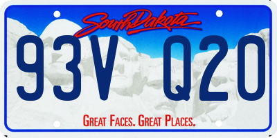 SD license plate 93VQ20