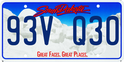 SD license plate 93VQ30