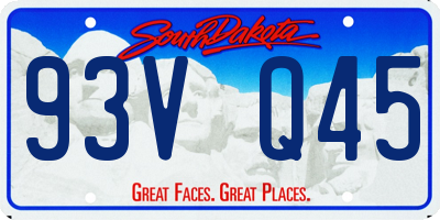 SD license plate 93VQ45