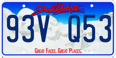 SD license plate 93VQ53