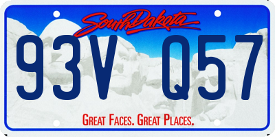 SD license plate 93VQ57