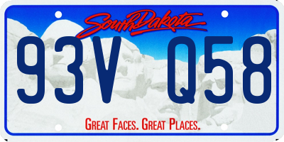 SD license plate 93VQ58