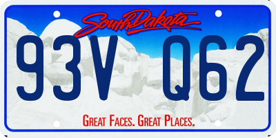 SD license plate 93VQ62