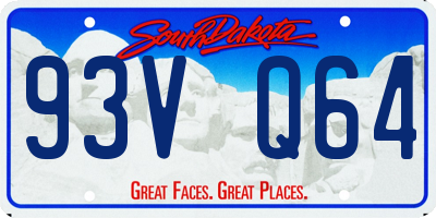SD license plate 93VQ64