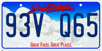 SD license plate 93VQ65