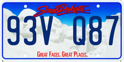 SD license plate 93VQ87