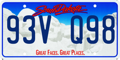 SD license plate 93VQ98