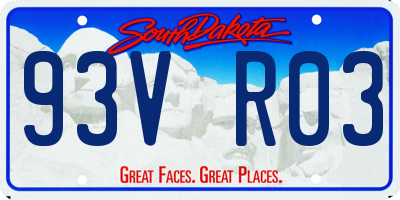 SD license plate 93VR03