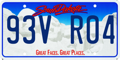 SD license plate 93VR04
