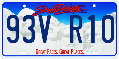 SD license plate 93VR10