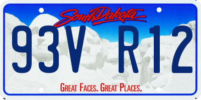 SD license plate 93VR12