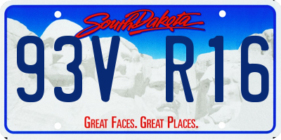 SD license plate 93VR16