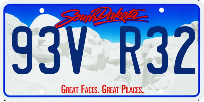 SD license plate 93VR32