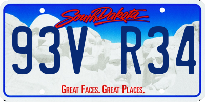 SD license plate 93VR34