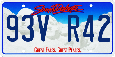 SD license plate 93VR42