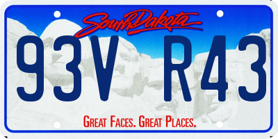SD license plate 93VR43