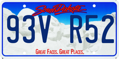 SD license plate 93VR52