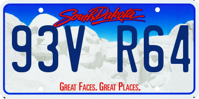 SD license plate 93VR64