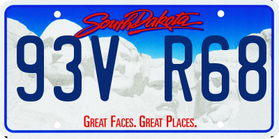 SD license plate 93VR68