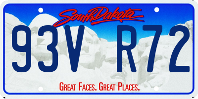 SD license plate 93VR72