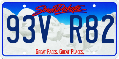 SD license plate 93VR82
