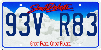 SD license plate 93VR83