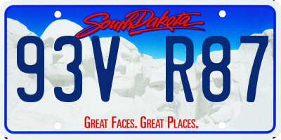 SD license plate 93VR87
