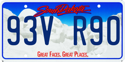 SD license plate 93VR90