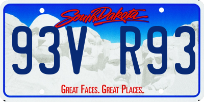 SD license plate 93VR93