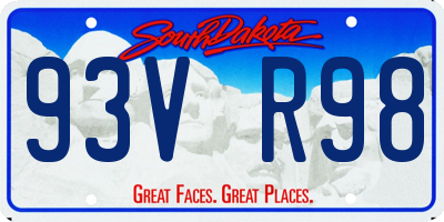 SD license plate 93VR98