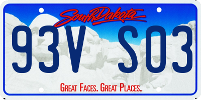 SD license plate 93VS03