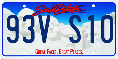 SD license plate 93VS10