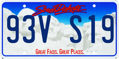SD license plate 93VS19